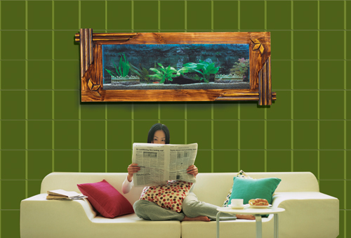 壁挂水族鱼缸 水木清华水族鱼缸  生态水族鱼缸