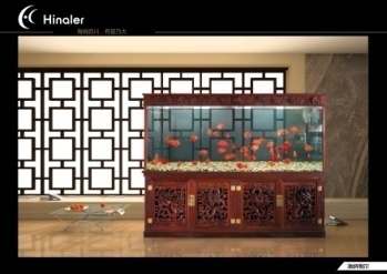 海纳利尔专业生产红木系列超白玻璃材质水族箱水族器材龙运长久